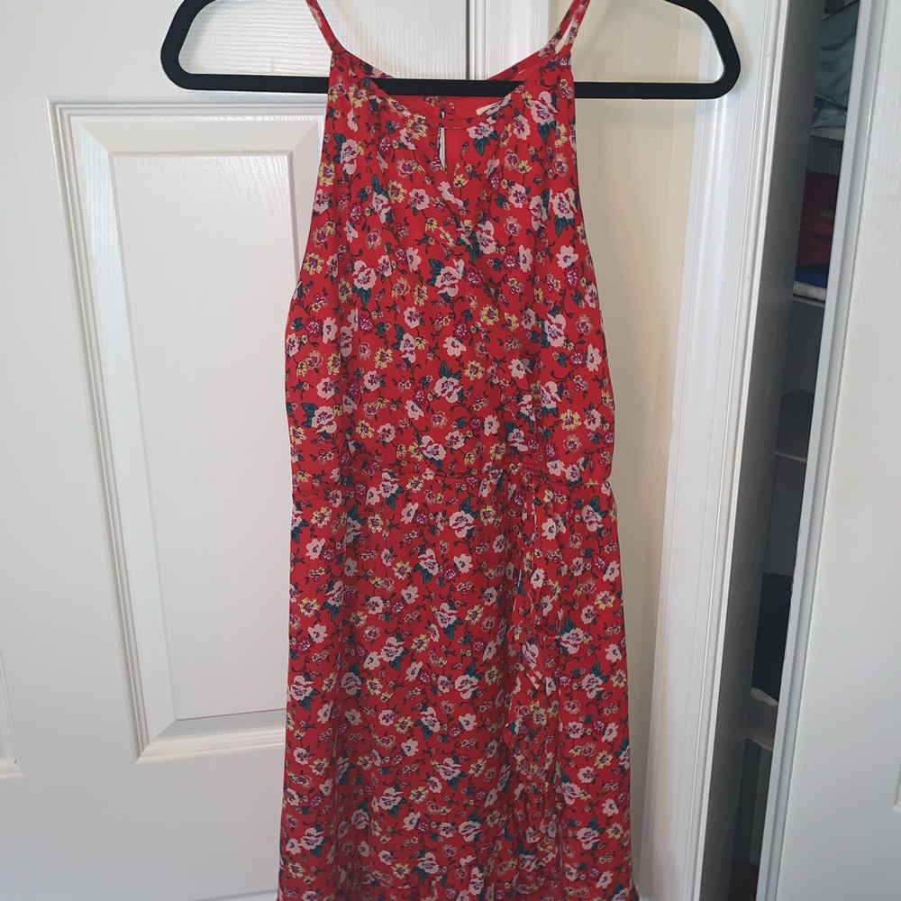 Red floral dress. worn once.
